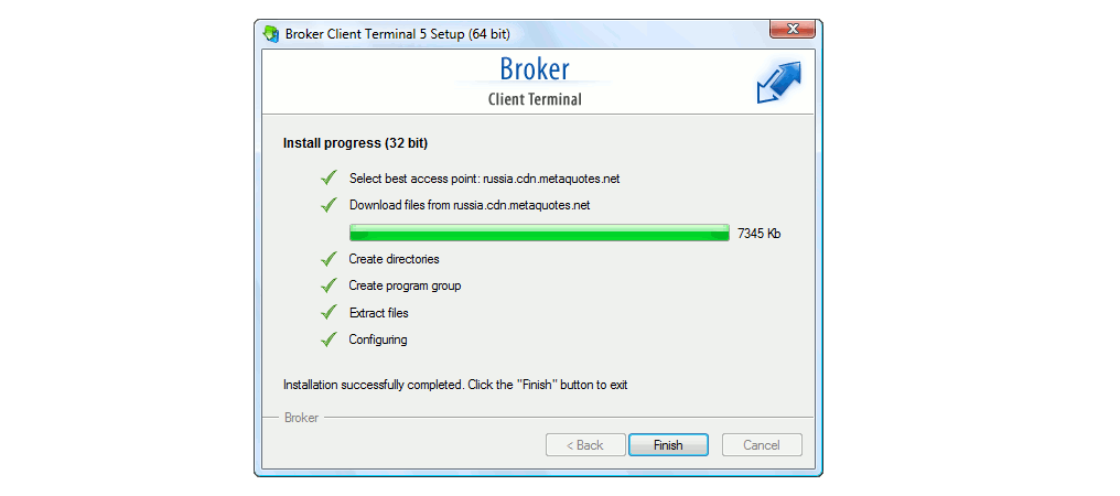 Running the MT5 Setup File - Broker Client Terminal 5 setup (64 bit) second step - Completing the Installation