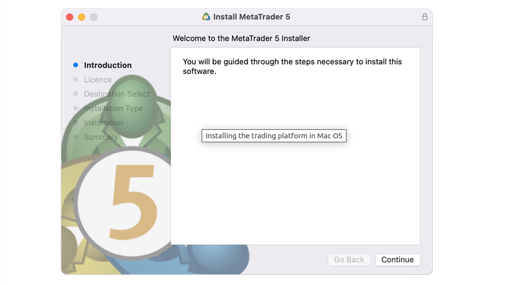 Installing the MetaTrader 5 on macOS