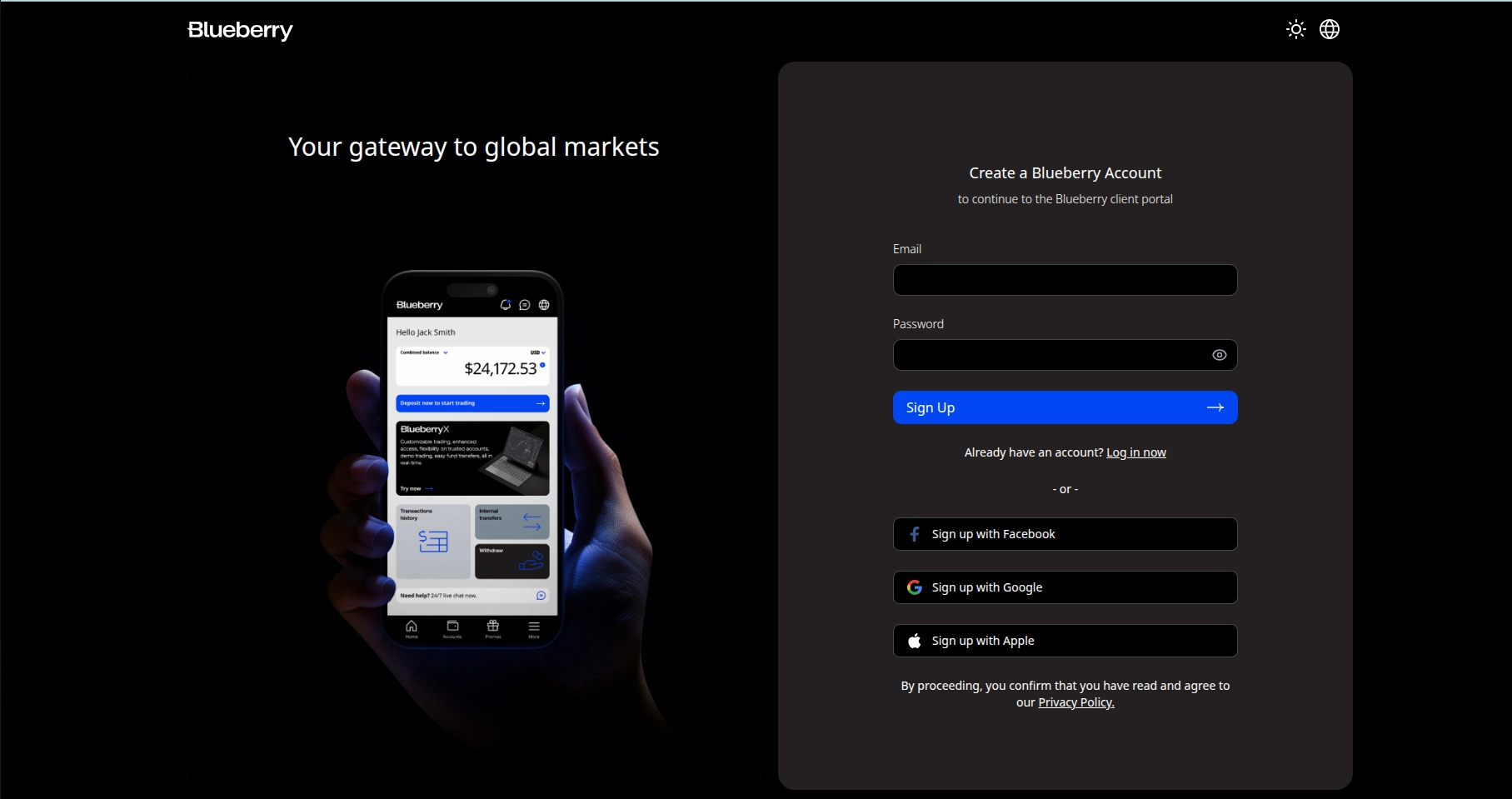 Blueberry Markets Registration Step 2