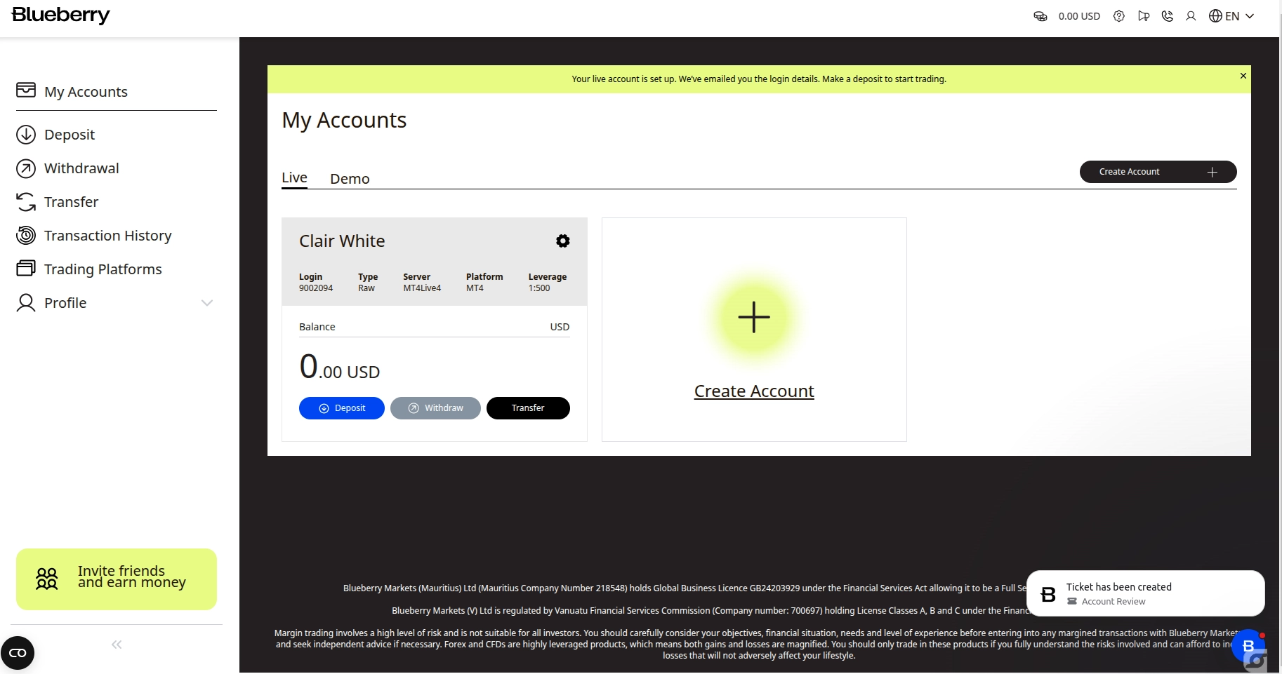 Blueberry Markets Registration Step 8