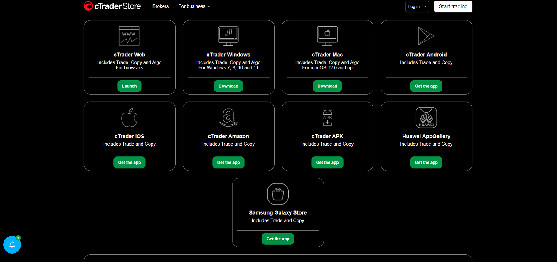 cTrader Get cTrader page