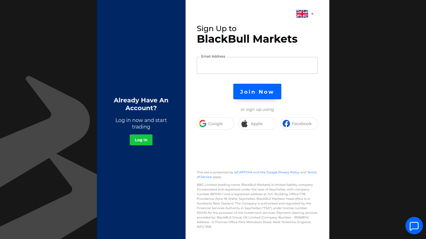 BlackBull Markets Registration Step 2
