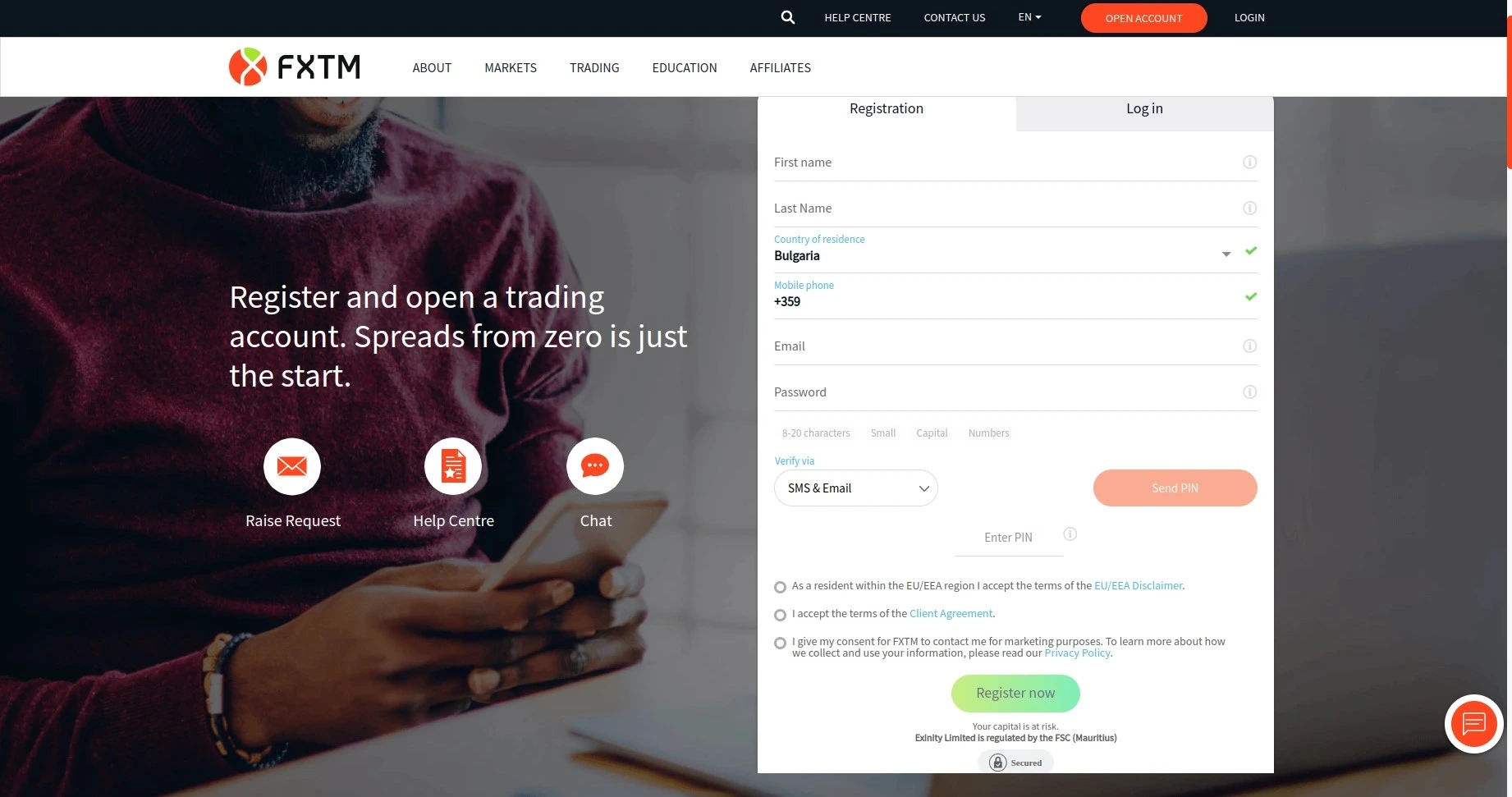 FXTM Registration Step 2