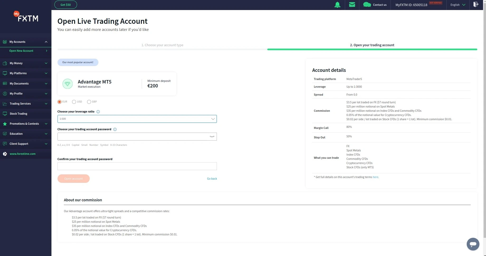 FXTM Registration Step 5