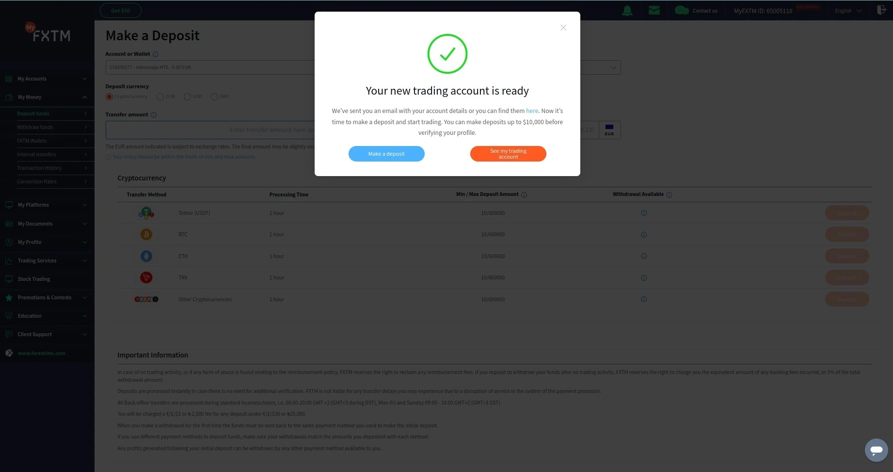FXTM Registration Step 6