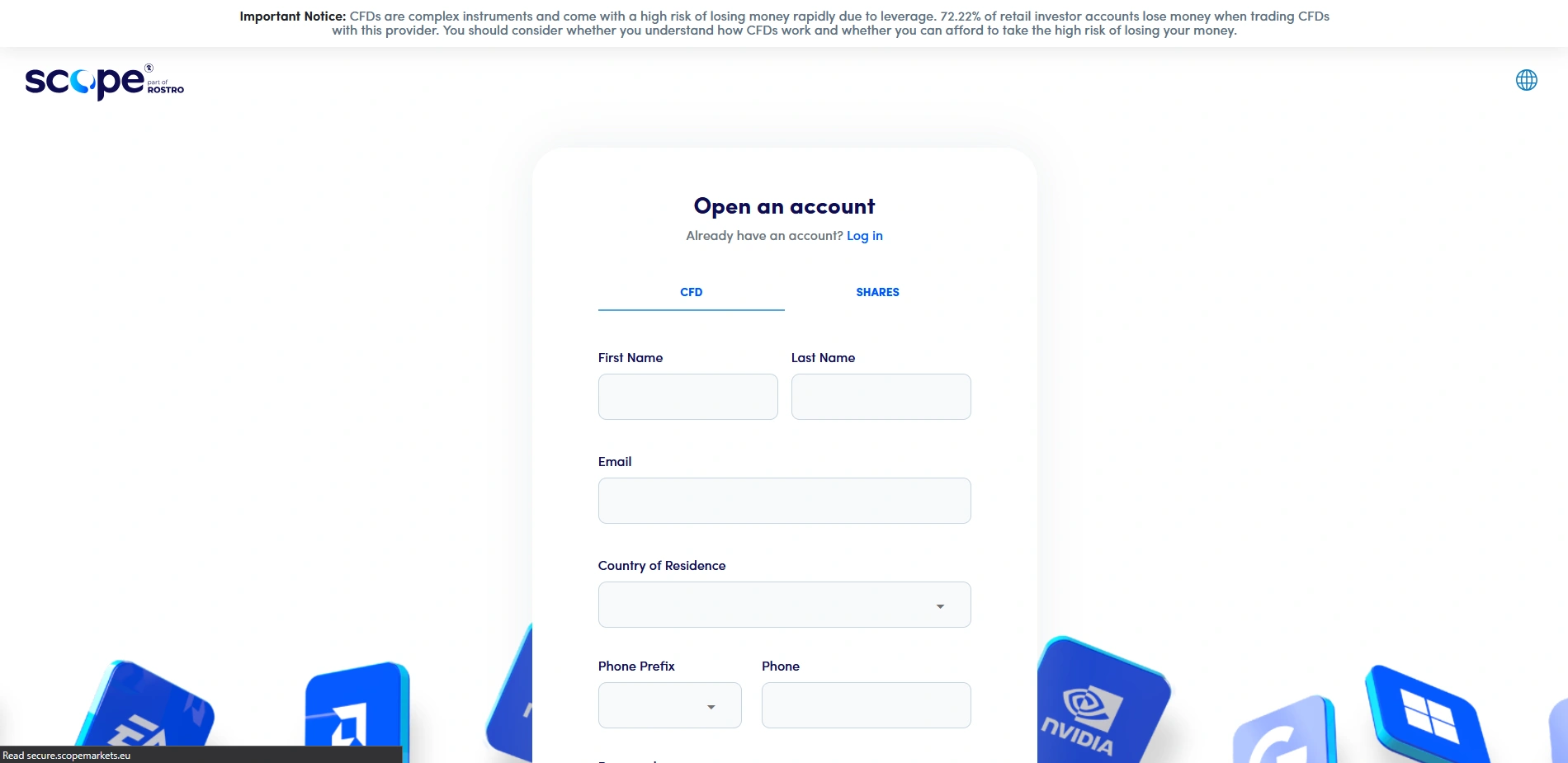 Scope Markets Registration Step 2