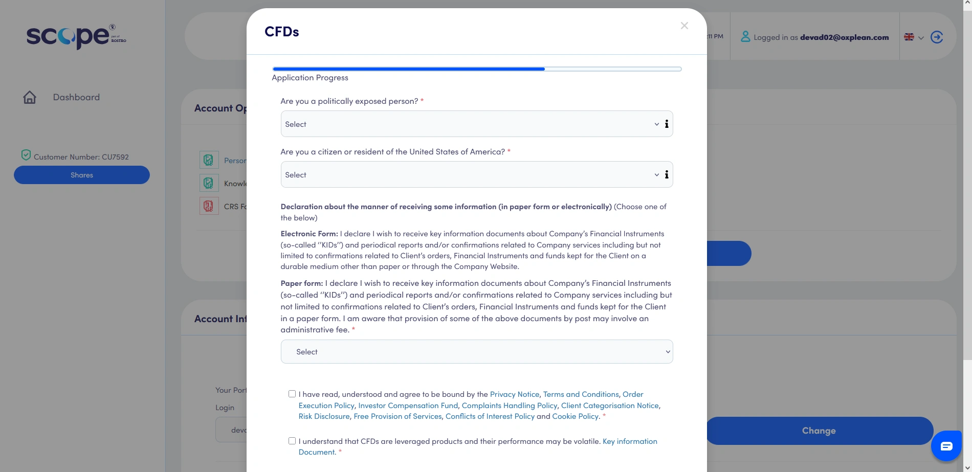 Scope Markets Registration Step 8