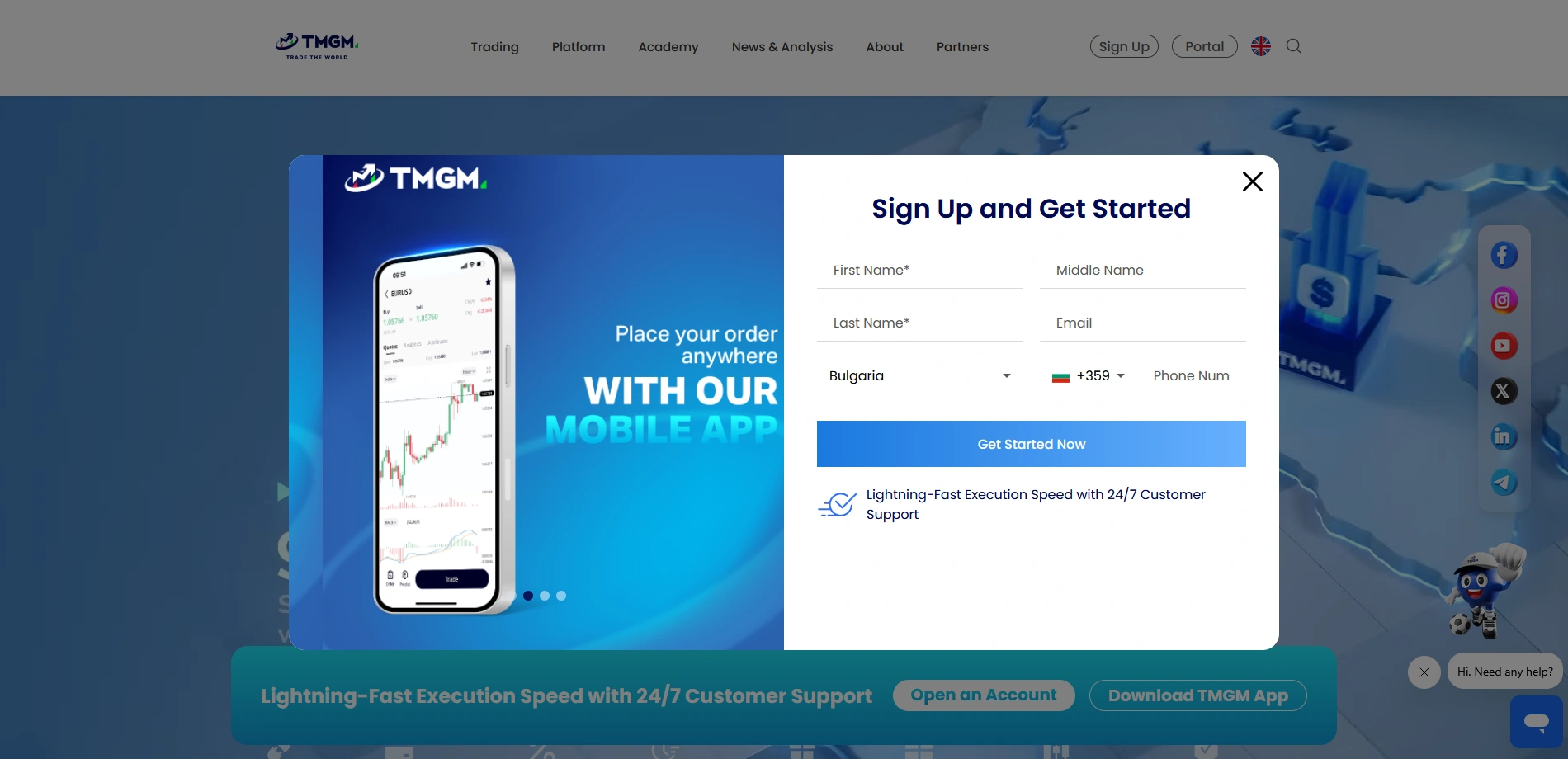 TMGM Live Accounts Registration Step 2