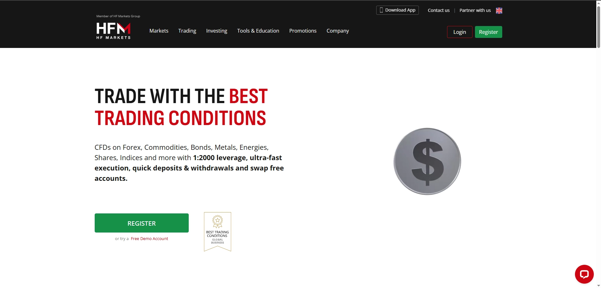 HF Markets Demo Account Registration Step 1