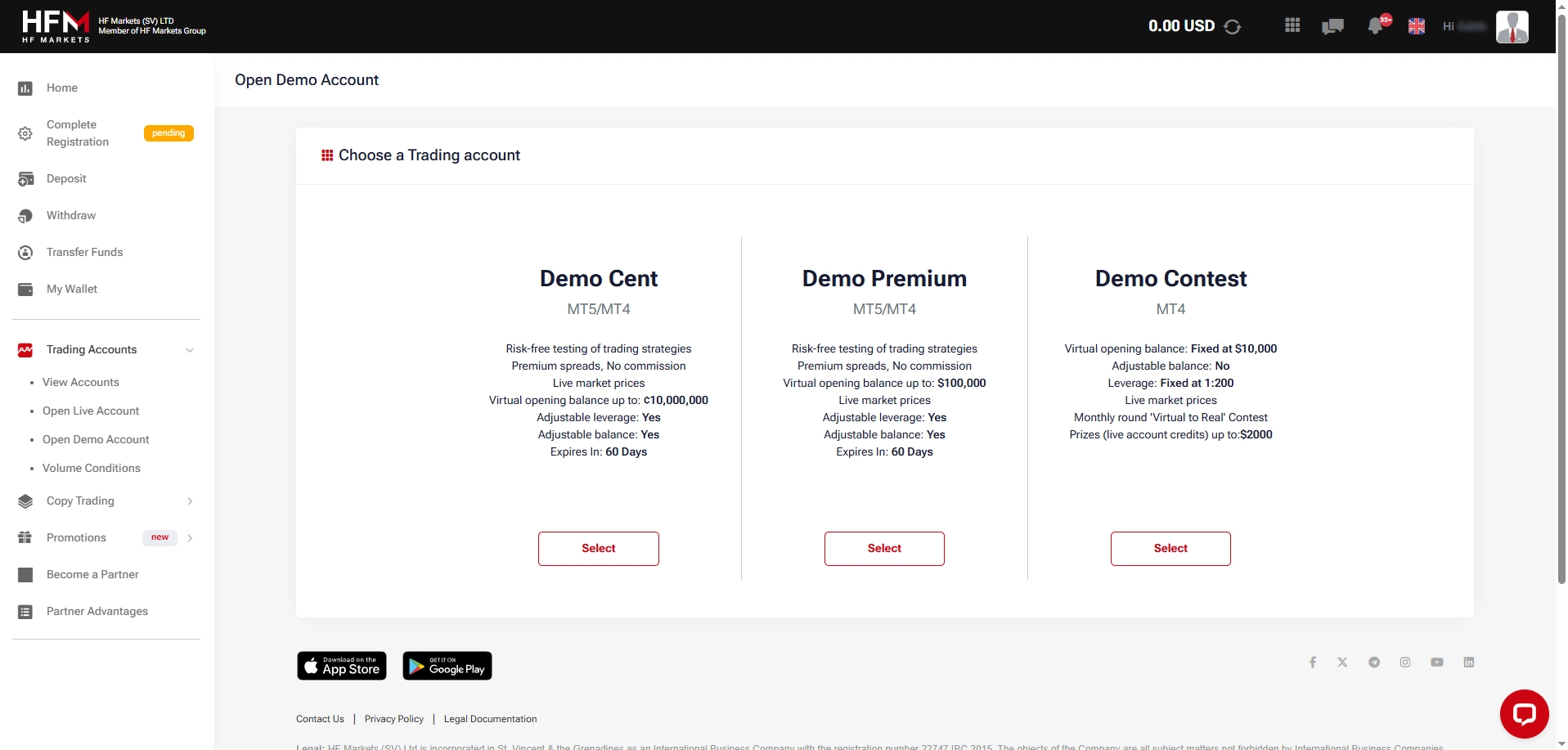 HF Markets Demo Account Registration Step 6