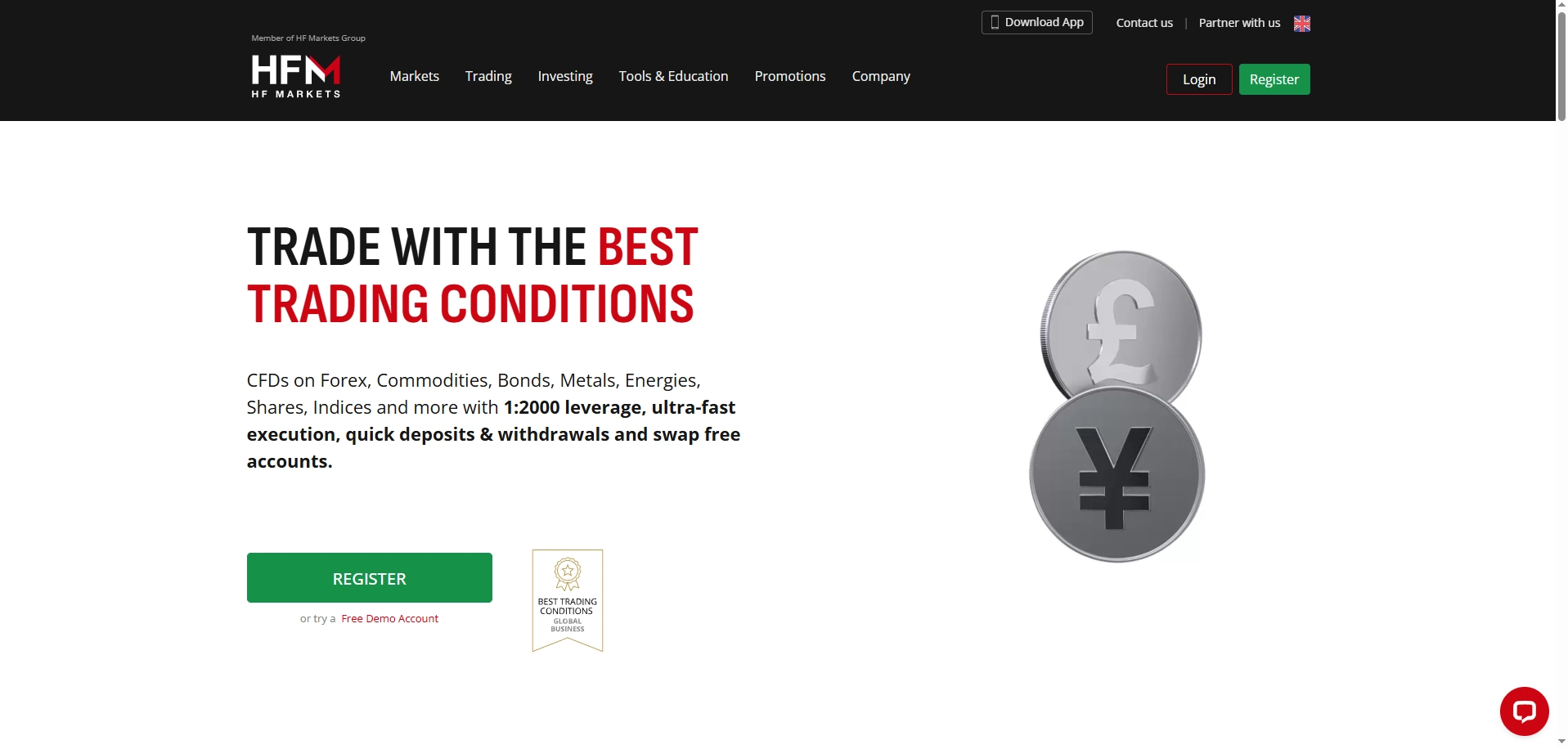 HF Markets Live Accounts Registration Step 1