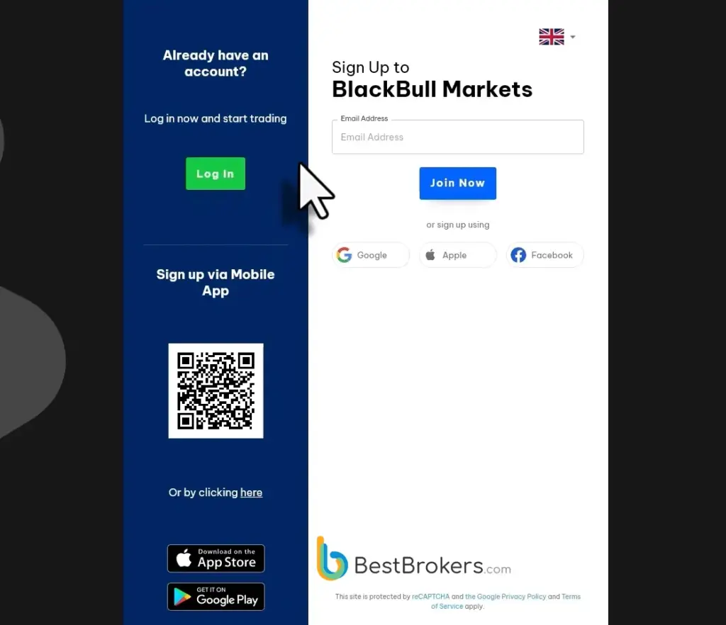 Registratie van een demorekening bij BlackBull Markets