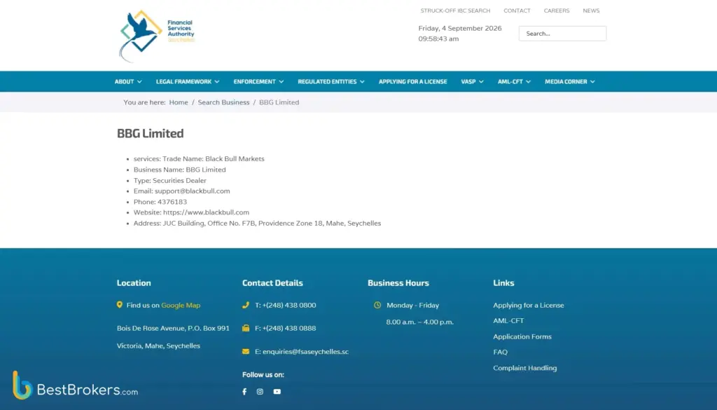 Regulering van BlackBull Markets en de rekeninghoudende entiteit