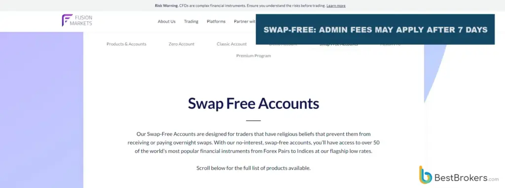 Swapvrije rekeningen bij Fusion Markets